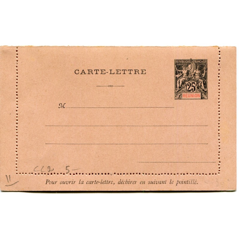 Reunion Type Groupe 25c Entier Postal Carte Lettre Cl2 Neuve