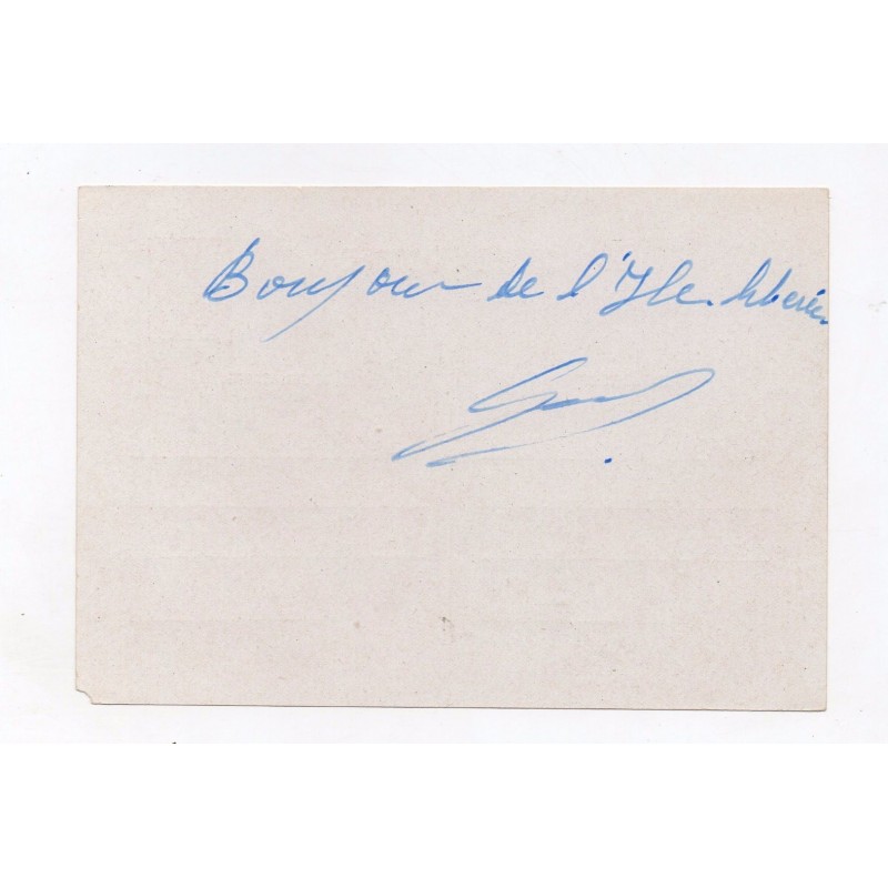 Postal Entier Pétain Cachet Libération de l'Ile d'Yeu